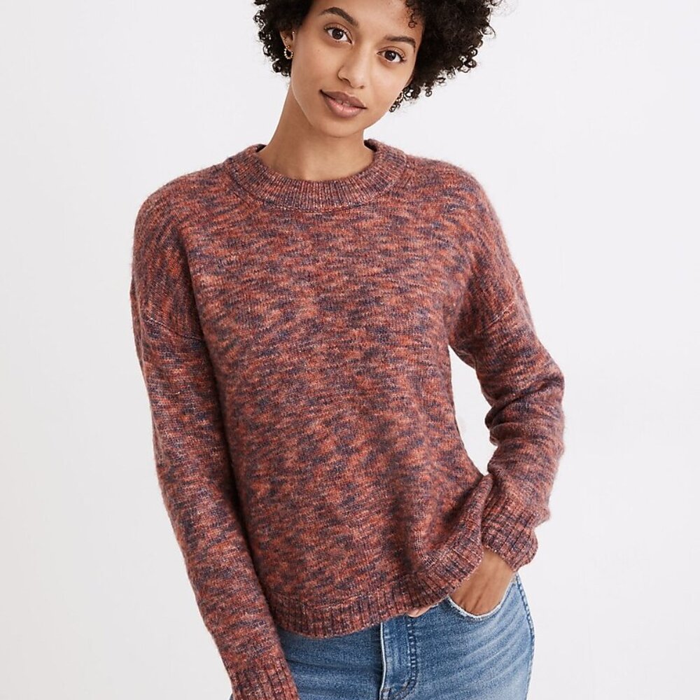 Madewell Space-Dyed Birchmont Side-Button Pullover Sweater Size Large